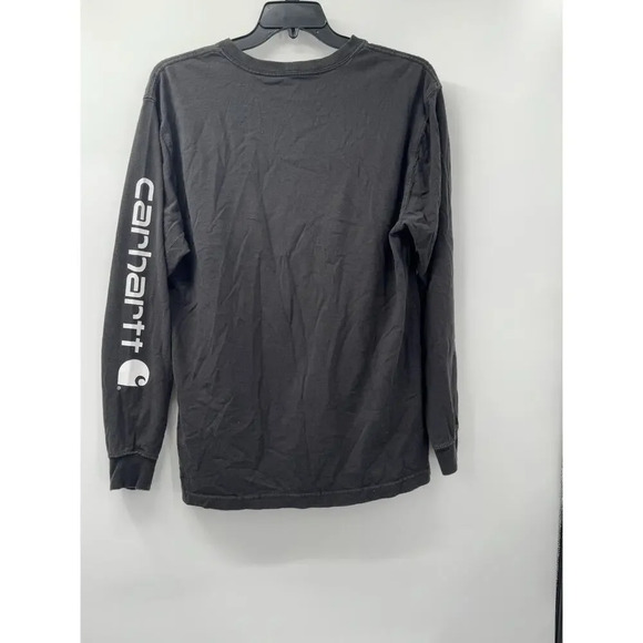 Carhartt Men's Loose Fit Black Long Sleeve Pullover Shirt w/ White Logo Sz M - Picture 3 of 6